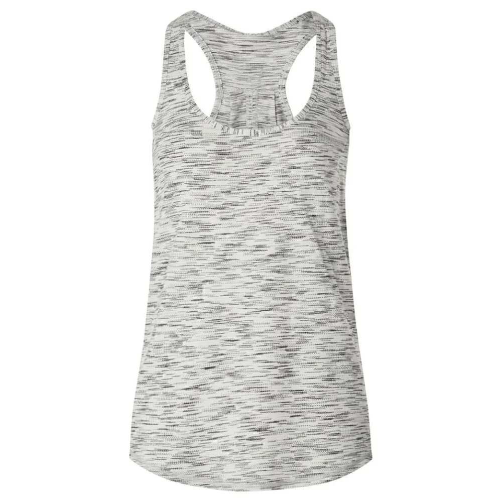 Lululemon Salute the Sun Singlet II Tiger Space Dye Black White